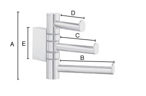 Kolmoiskoukku Smedbo Air kääntyvä AK327. Kiiltävä kromi