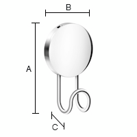Koukku Beslagsboden BK355 tarrakiinnitys kiiltävä ruostumaton