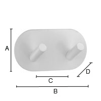 Kaksoiskoukku Beslagsboden Design mattavalkoinen rst BX1091