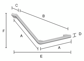 Tukikahva V vasen Smedbo Living FK812 400x400mm kiiltävä