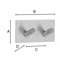 Kaksoiskoukku Beslagsboden Design kromattu rst BK1093