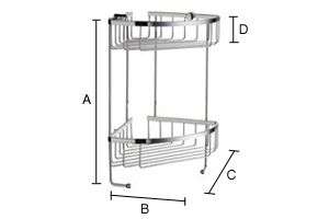 Suihkukori Smedbo Sideline 2-osainen kulma DS2031 mattaharjattu kromi