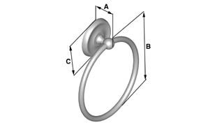Pyyherengas Smedbo Villa kromi K244 kiiltävä messinki