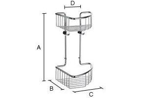 Kaksoiskulmakori Smedbo Sideline DK1021 kiiltävä kromi