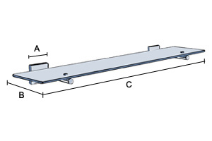 Lasihylly Smedbo House RK347 kiiltävä kromi