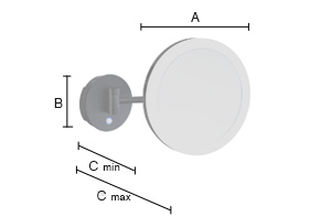 Meikkipeili Smedbo Outline 5-kertainen suurennus FK485EBP led musta