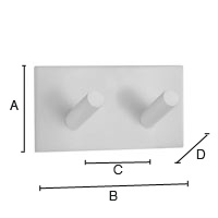 Kaksoiskoukku Beslagsboden Design mattavalkoinen rst BX1093