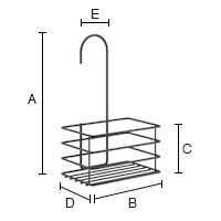 Suihkukori Beslagsboden  BB1216 tarrakiinnitys roikkuva mattamusta ruostumaton