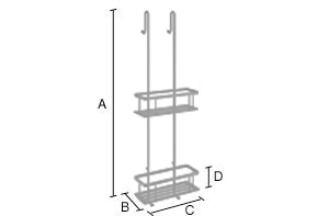 Suihkukori Smedbo Sideline 2-osainen 765mm DB3041 mattamusta