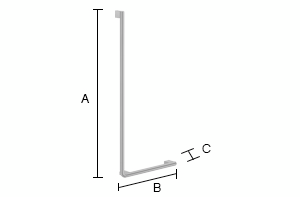 Tukikahva L vasen Smedbo Living FK814 1230x530mm kiiltävä