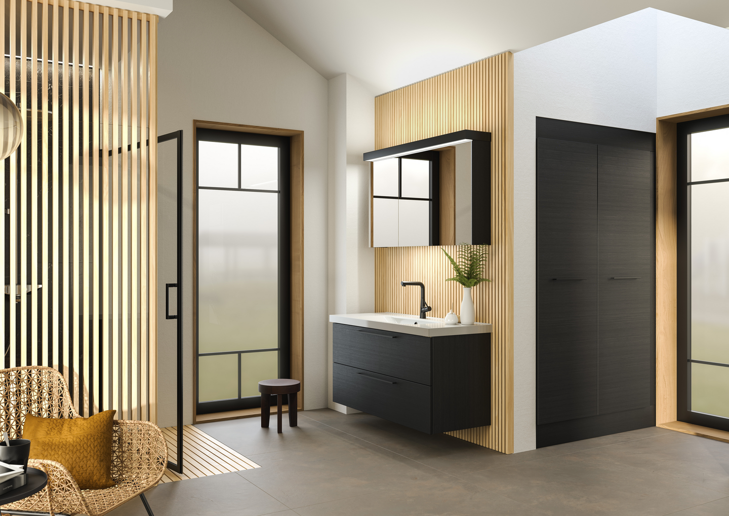 Allaskaappi Temal Stella laatikoilla