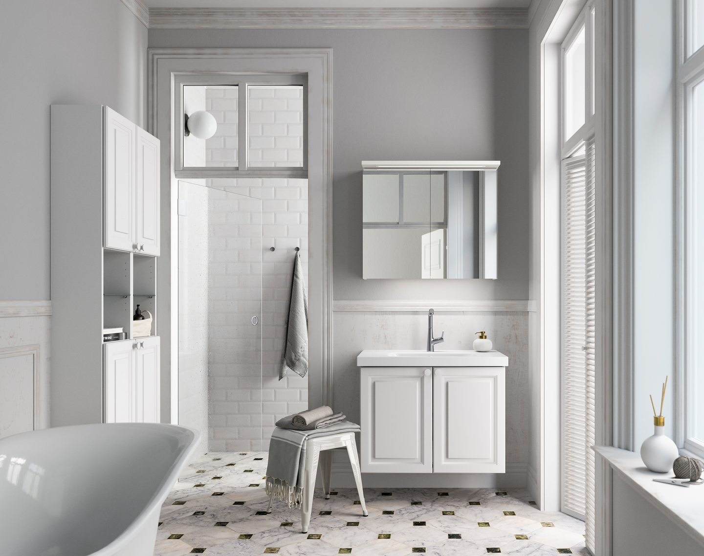 Peilikaappi Temal Highlight 2 ovea pistorasia oikealla