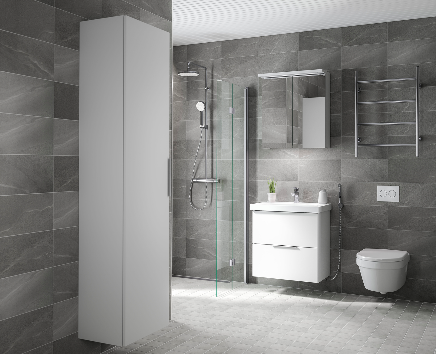 Peilikaappi Temal Highlight 2 ovea pistorasia oikealla