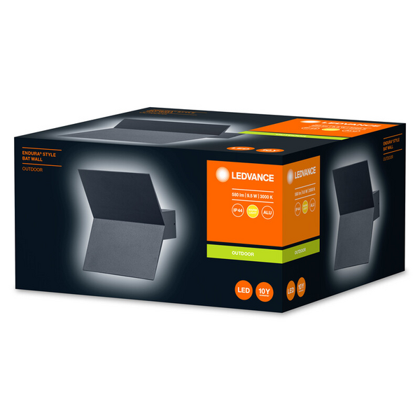 Led-ulkovalaisin LEDVANCE Endura Style Bat Wall 9,5W 3000K 580lm harmaa