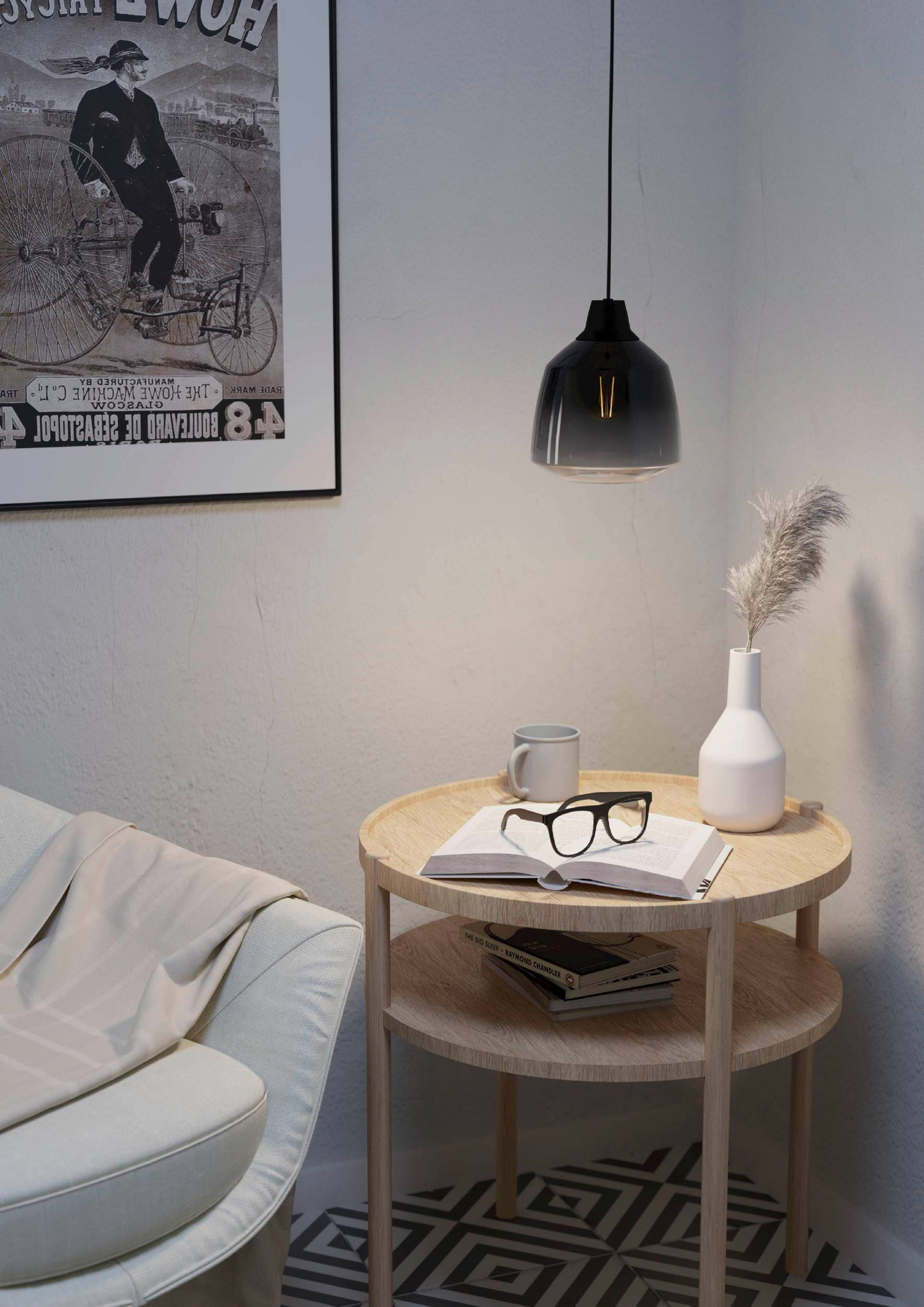 Riippuvalaisin EGLO Sedbergh 40W 20cm musta/harmaa-musta savulasi