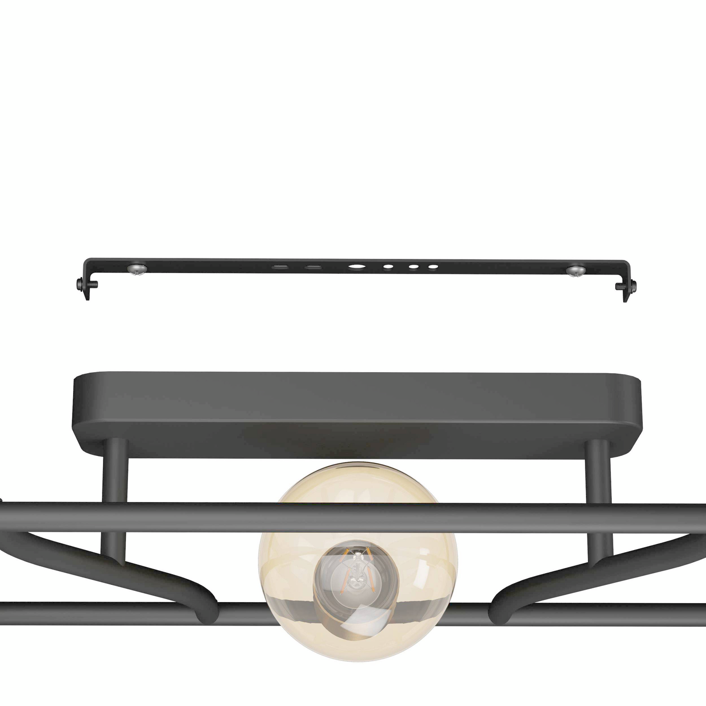 Kattovalaisin EGLO Messinaro 3x40W 72x28cm  musta/harjattu messinki