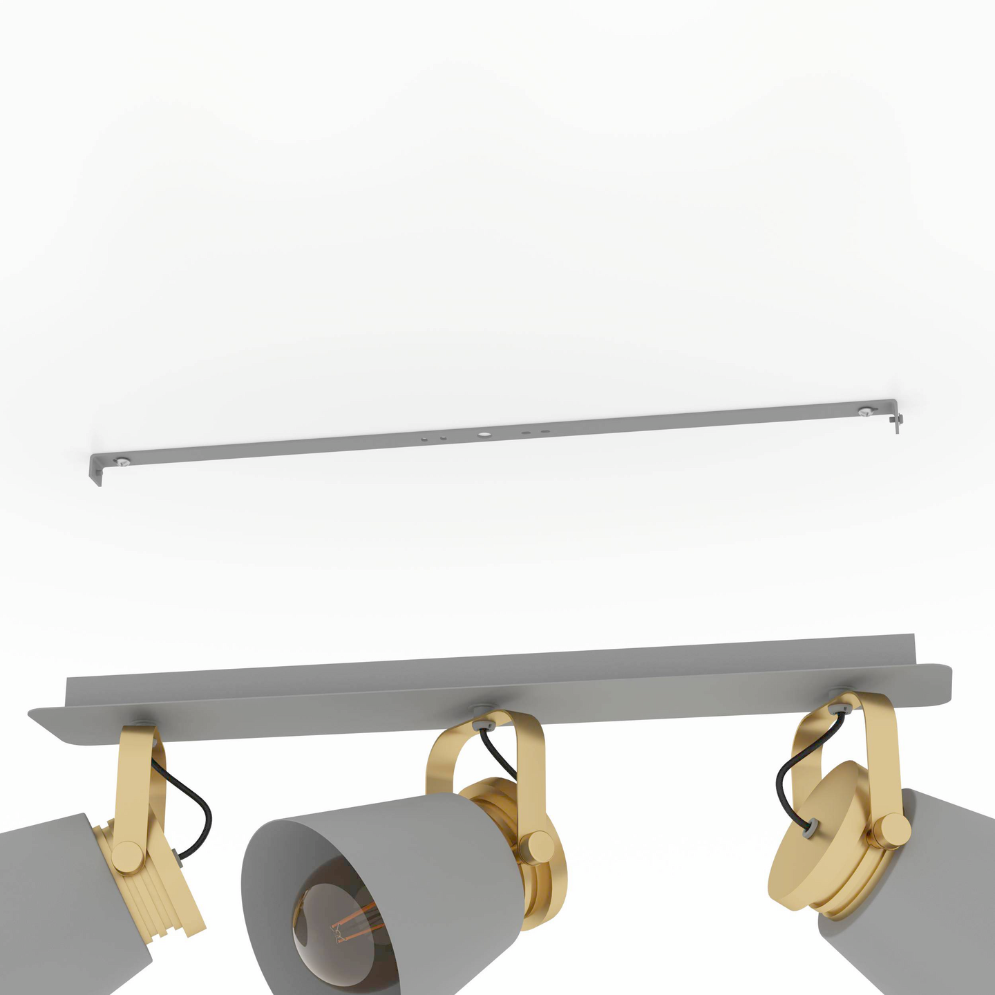 Spottivalaisin EGLO Twicken 3-osainen 2x40W 59x20,5cm harmaa/kulta