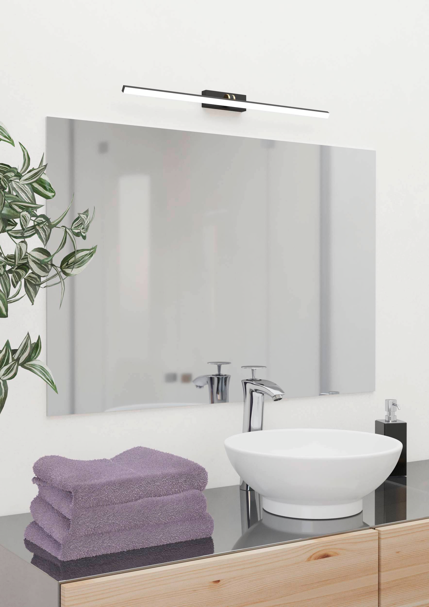 Peilivalaisin EGLO Verdello led 5W 60x6cm musta/messinki