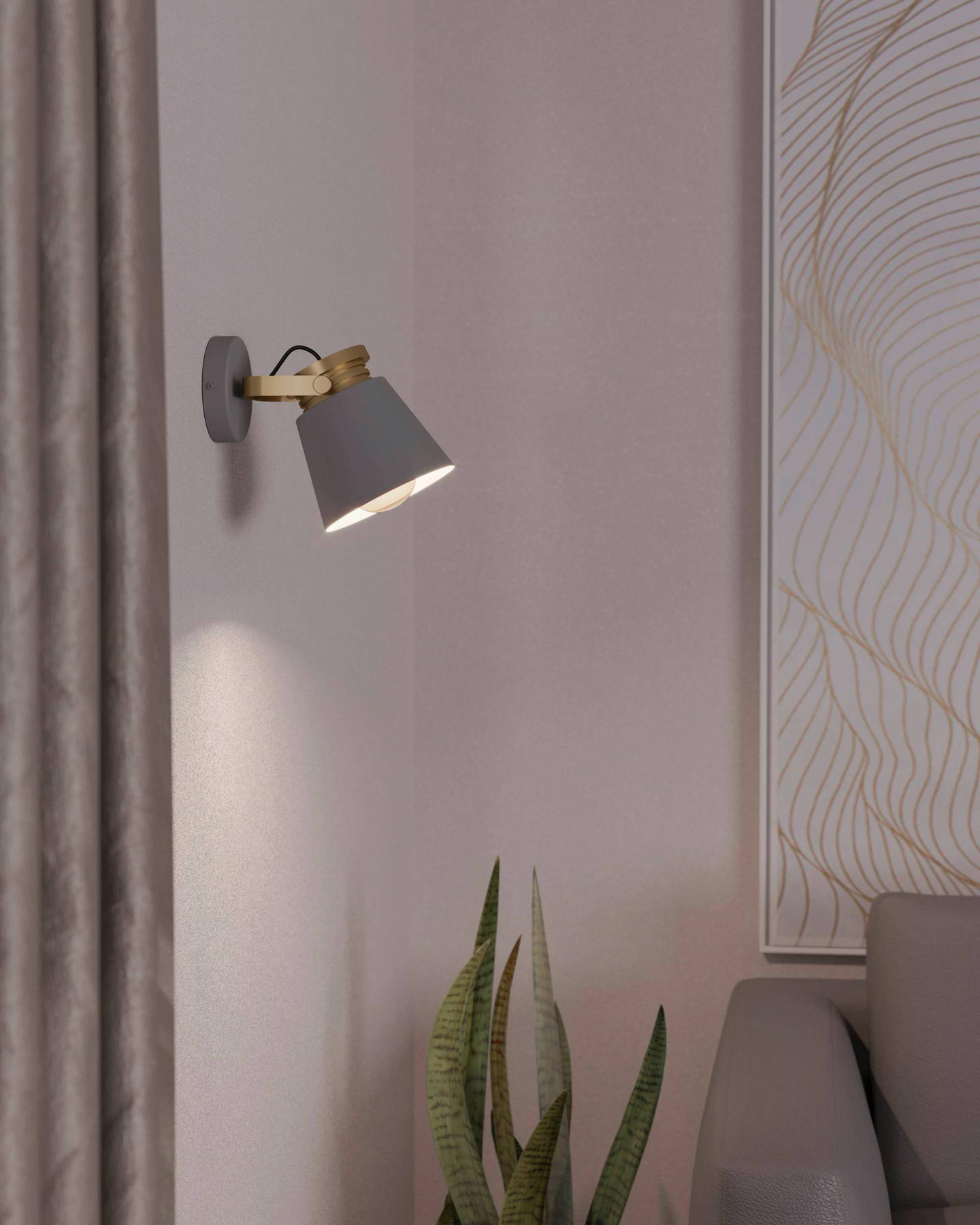 Spottivalaisin EGLO Twicken 40W 18x15x20cm harmaa/kulta