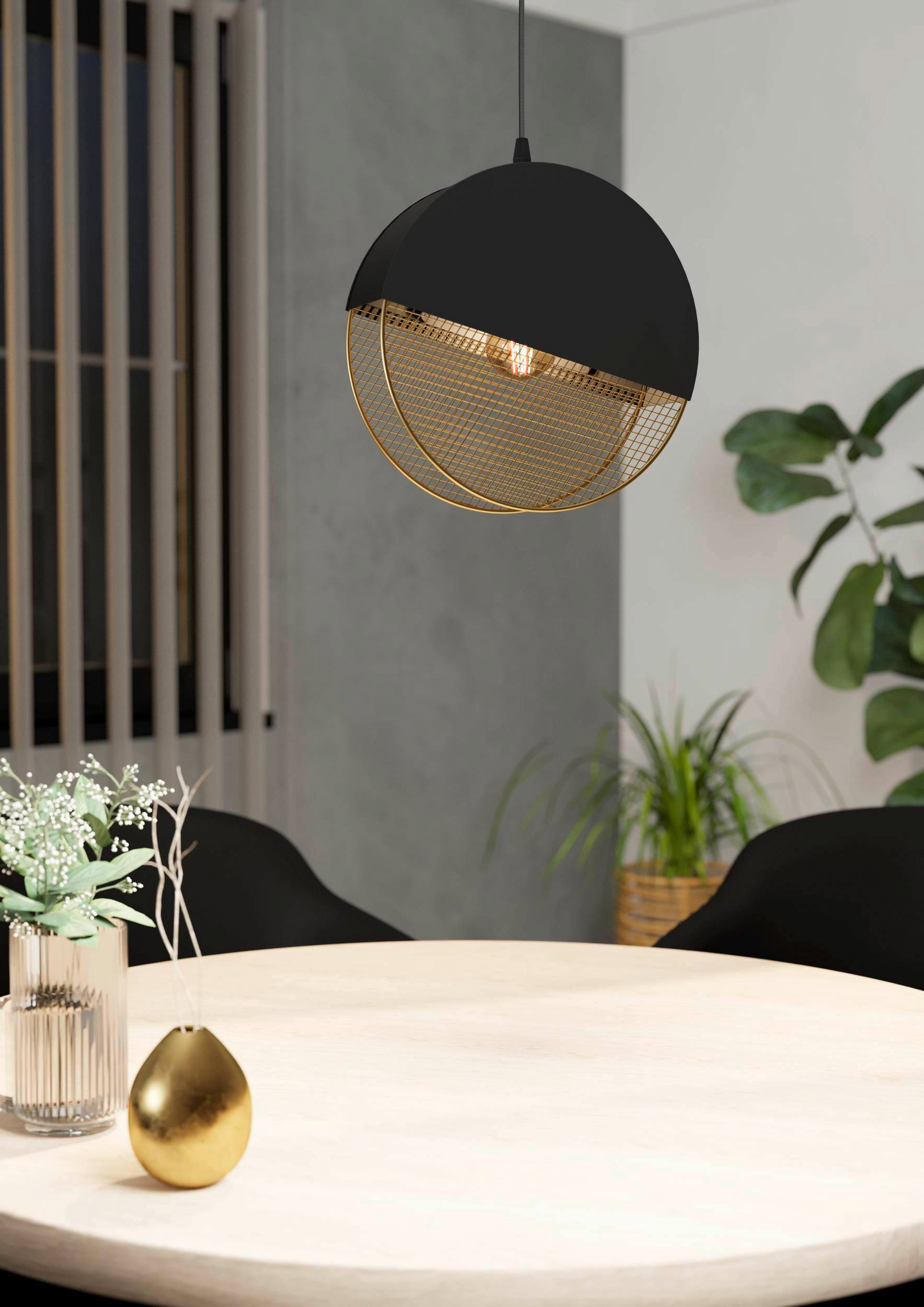 Riippuvalaisin EGLO Mumbles 40W 28,5x9cm musta/kulta