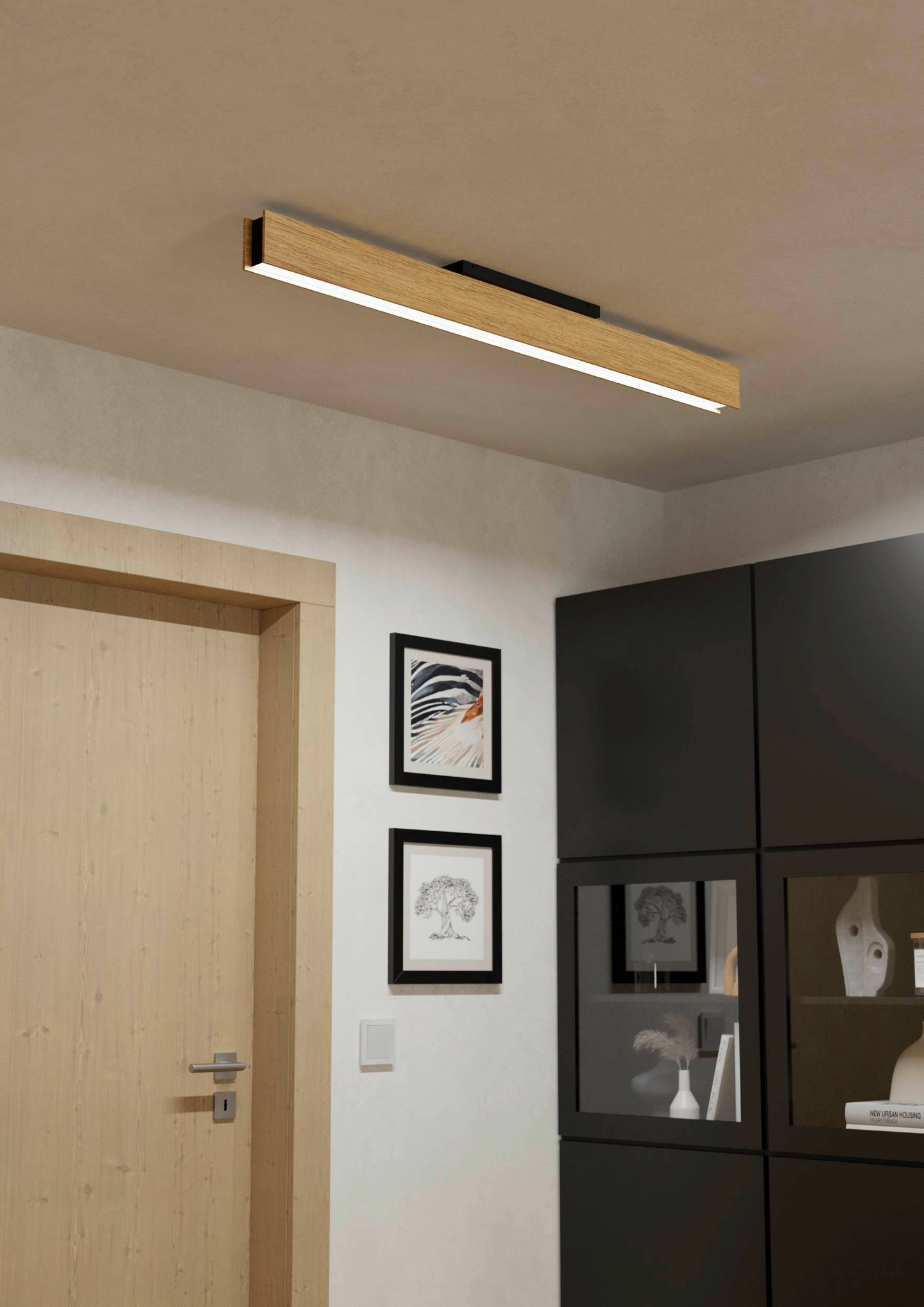 Kattovalaisin EGLO connect.z Anchorena-Z led 35W 123x8cm puu/musta