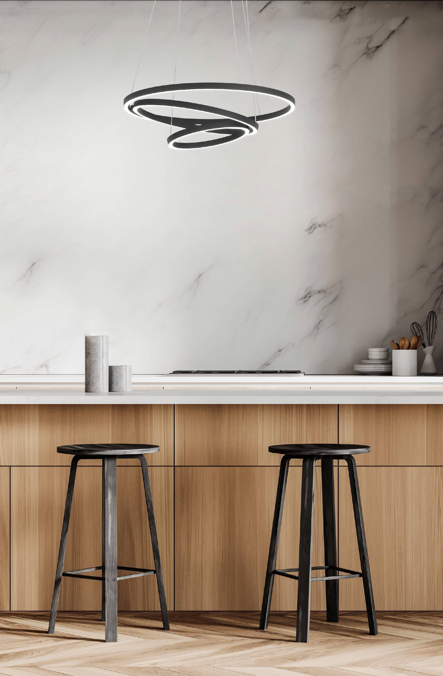 Riippuvalaisin EGLO connect.z Lobinero-Z led 43,2W 58cm musta/valkoinen