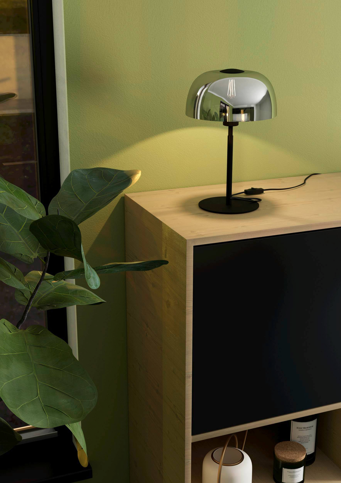 Pöytävalaisin EGLO Solo 2 40W 26x41,5cm savulasi/musta