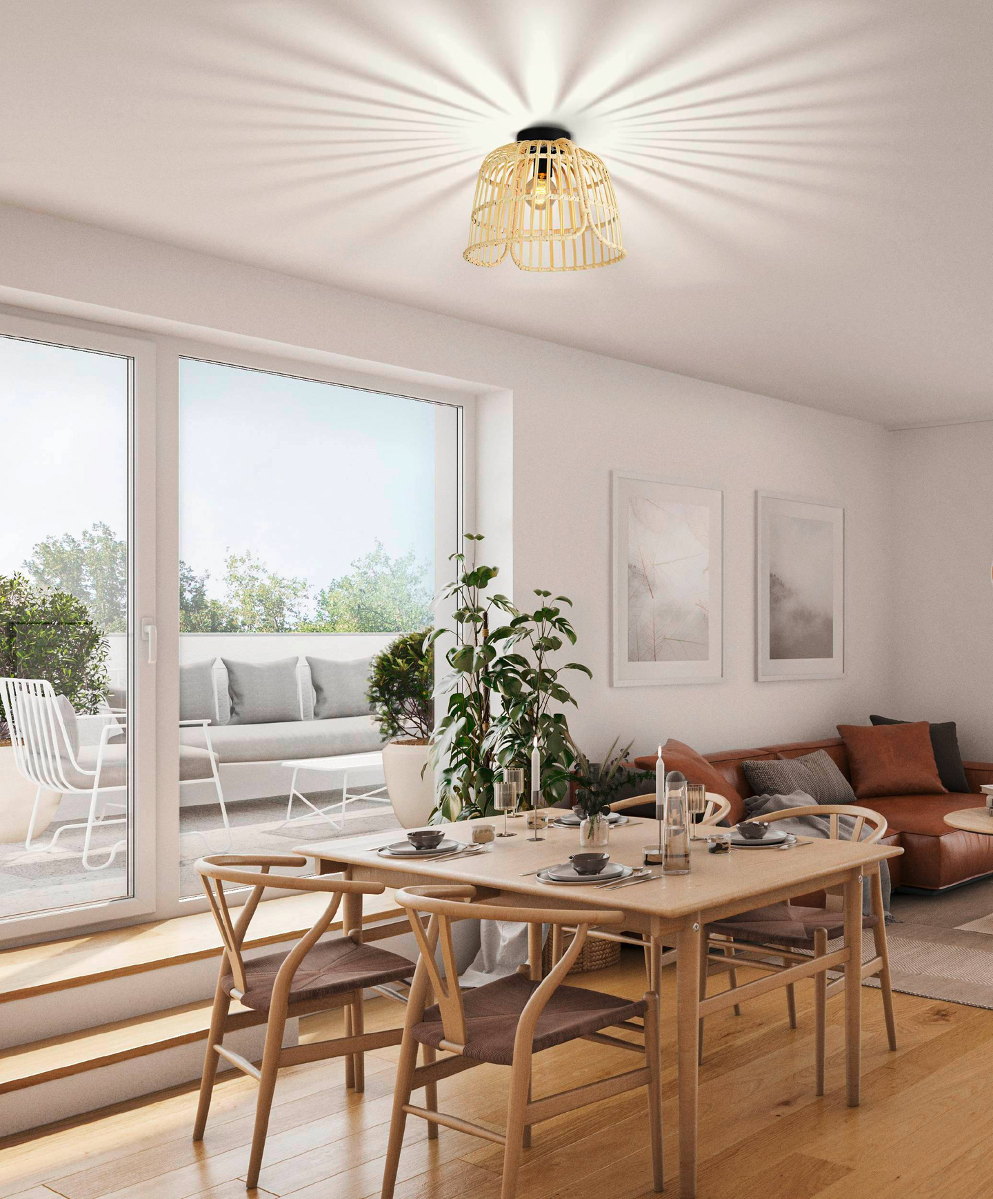 Kattovalaisin EGLO Glyneath 40W 37,5cm rottinki