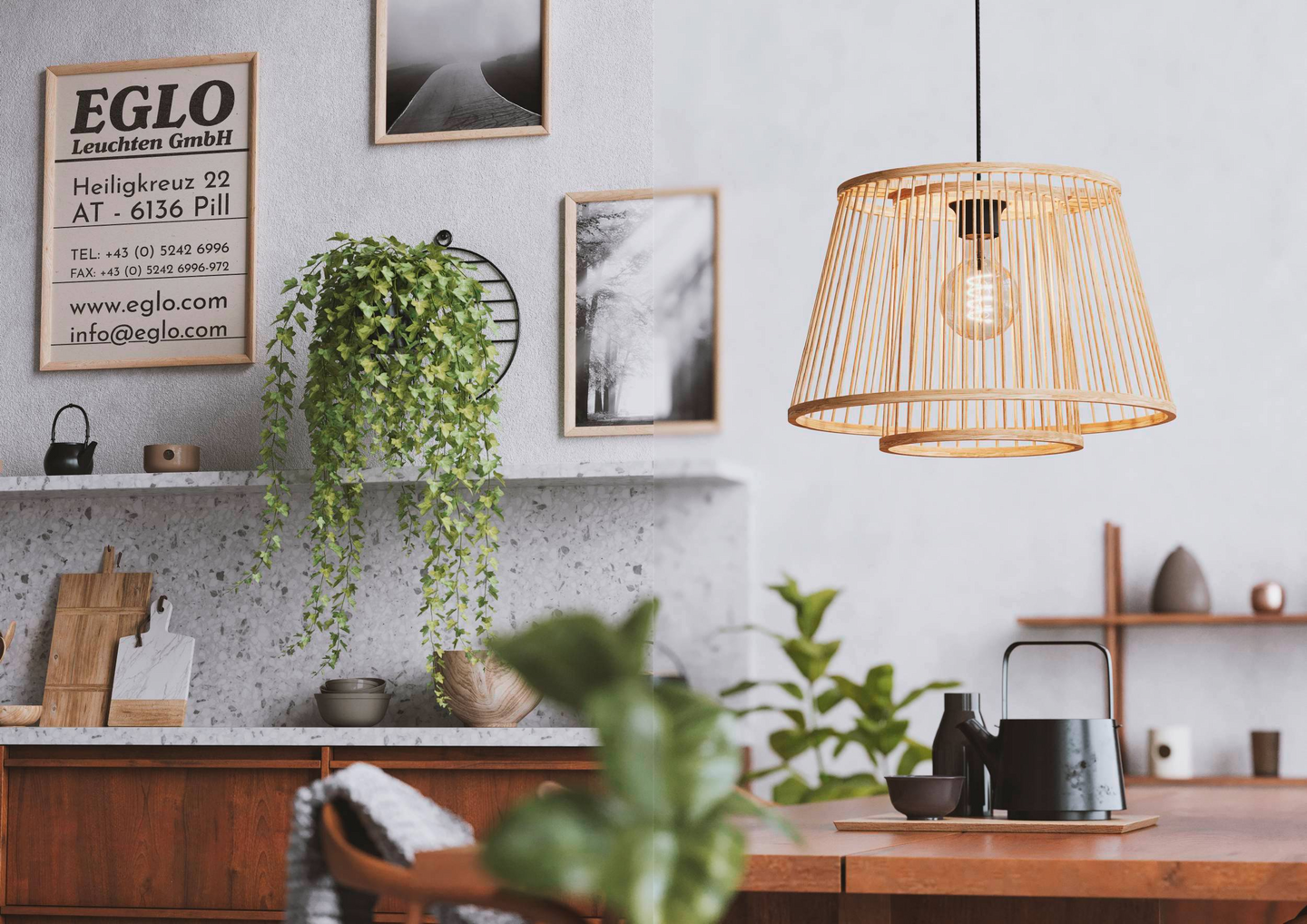 Riippuvalaisin EGLO Hykeham 38cm bambu