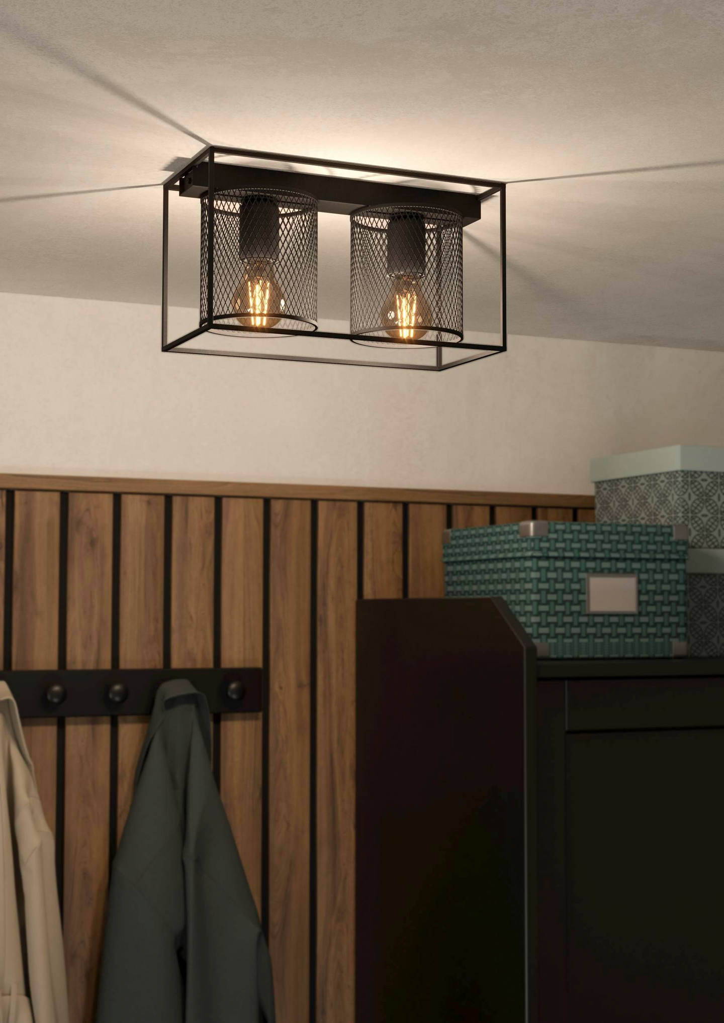 Kattovalaisin EGLO Catterick 2-osainen 2x40W 35x16,5cm musta