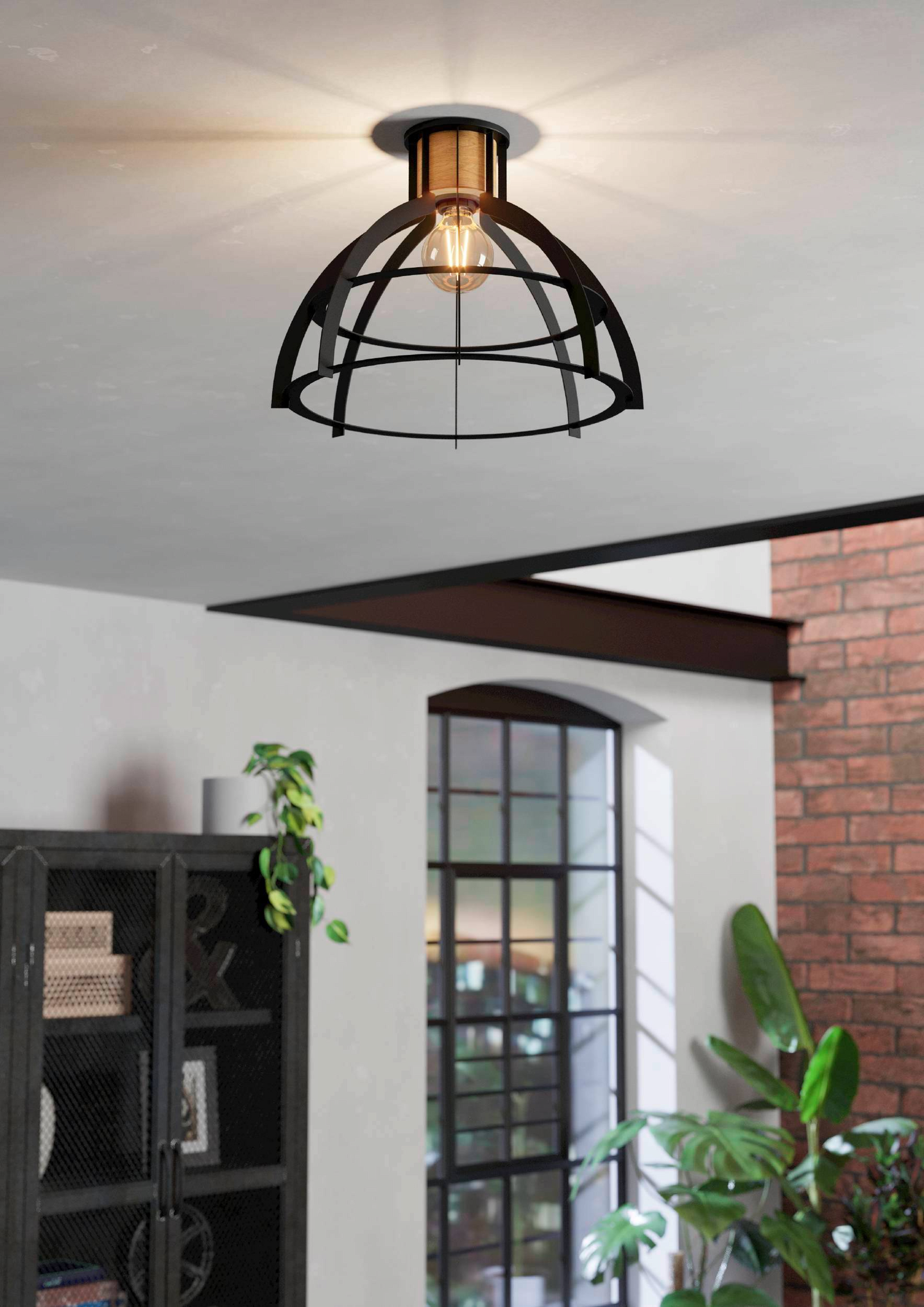 Kattovalaisin EGLO Stillington 40W 41,5cm musta/puu