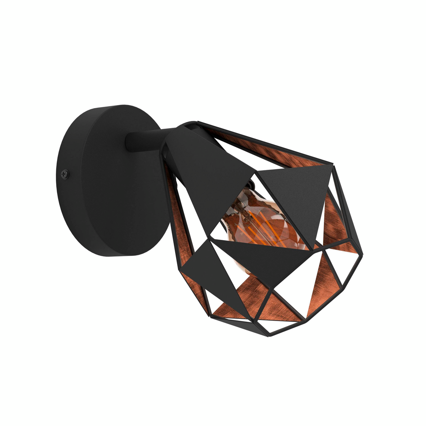 Spottivalaisin EGLO Carlton 7 40W 16cm antiikkikupari/musta