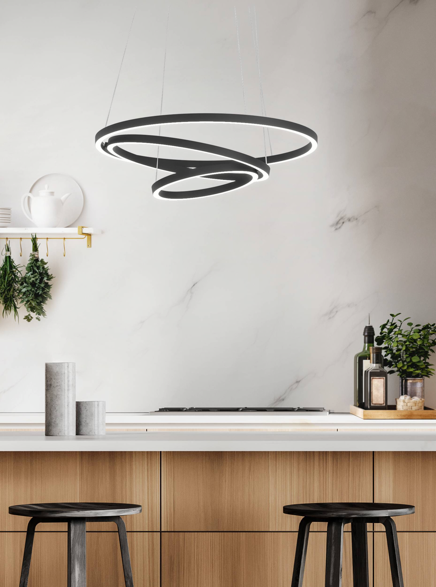 Riippuvalaisin EGLO connect.z Lobinero-Z led 43,2W 58cm musta/valkoinen