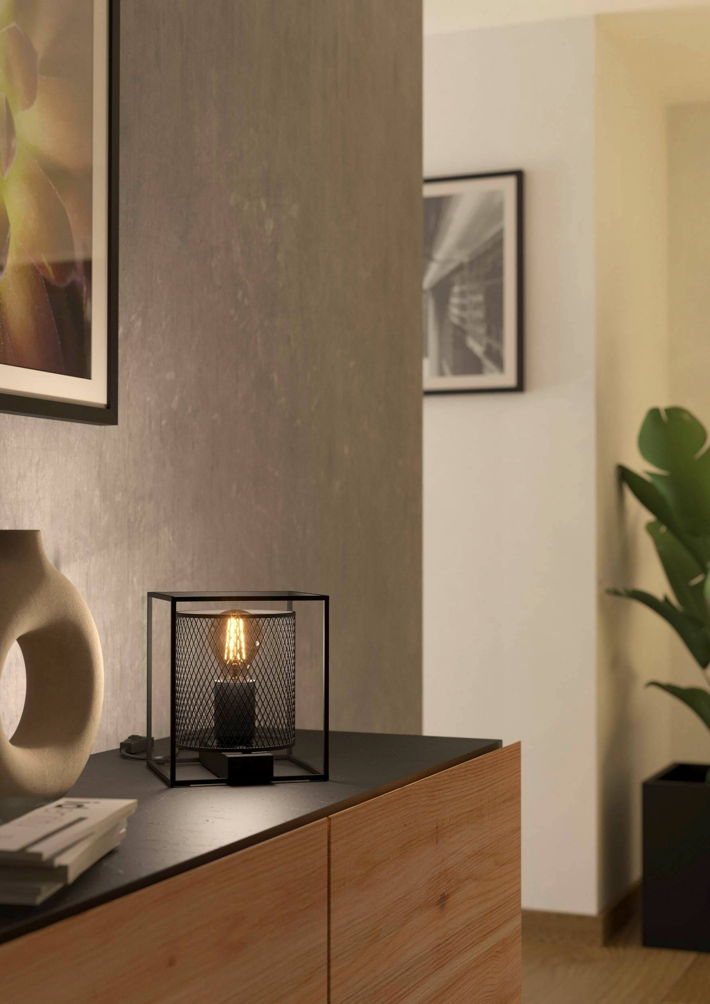 Pöytävalaisin EGLO Catterick 40W 16,5x16,5x19cm musta