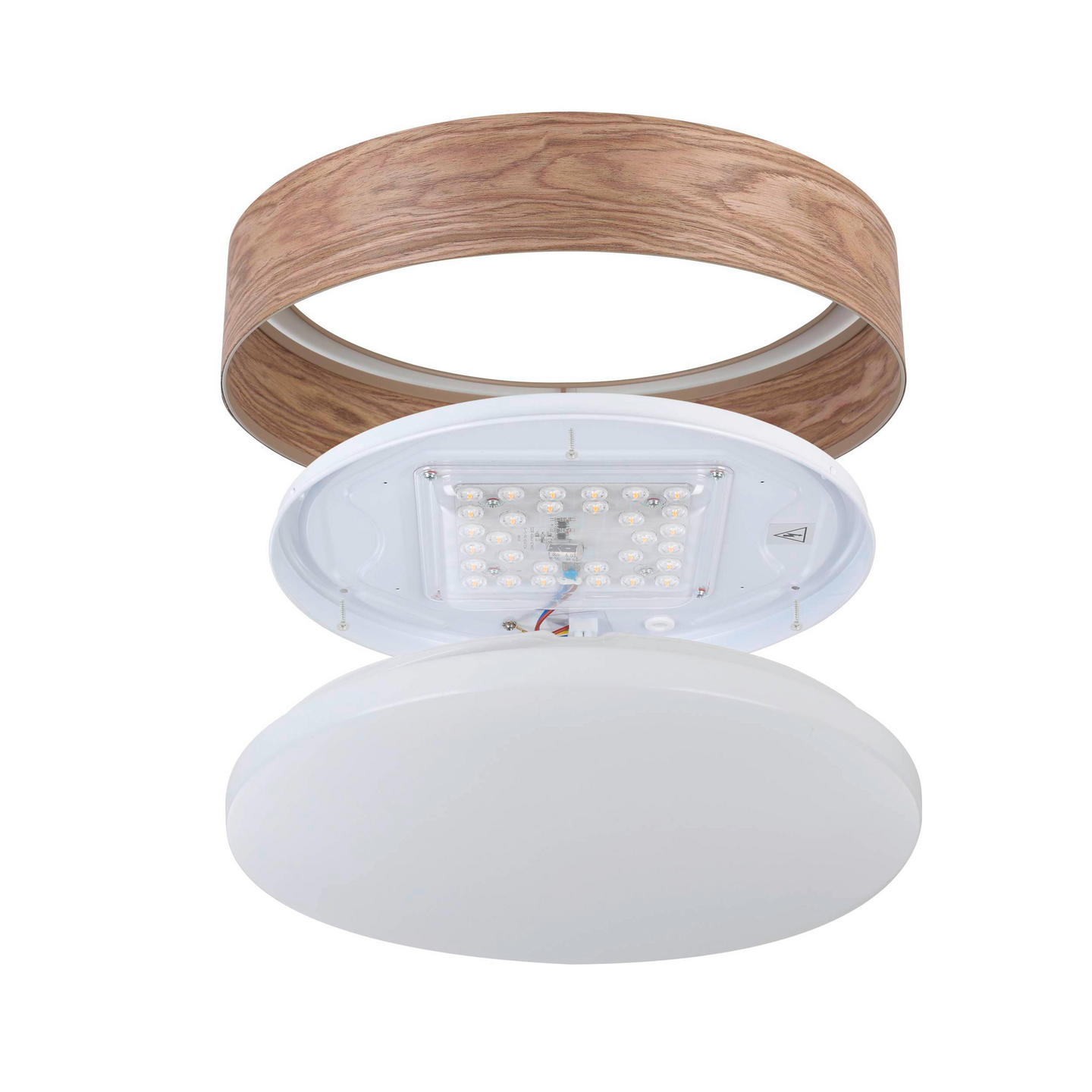 Plafondi EGLO Luppineria led 24W 38cm valkoinen/puu