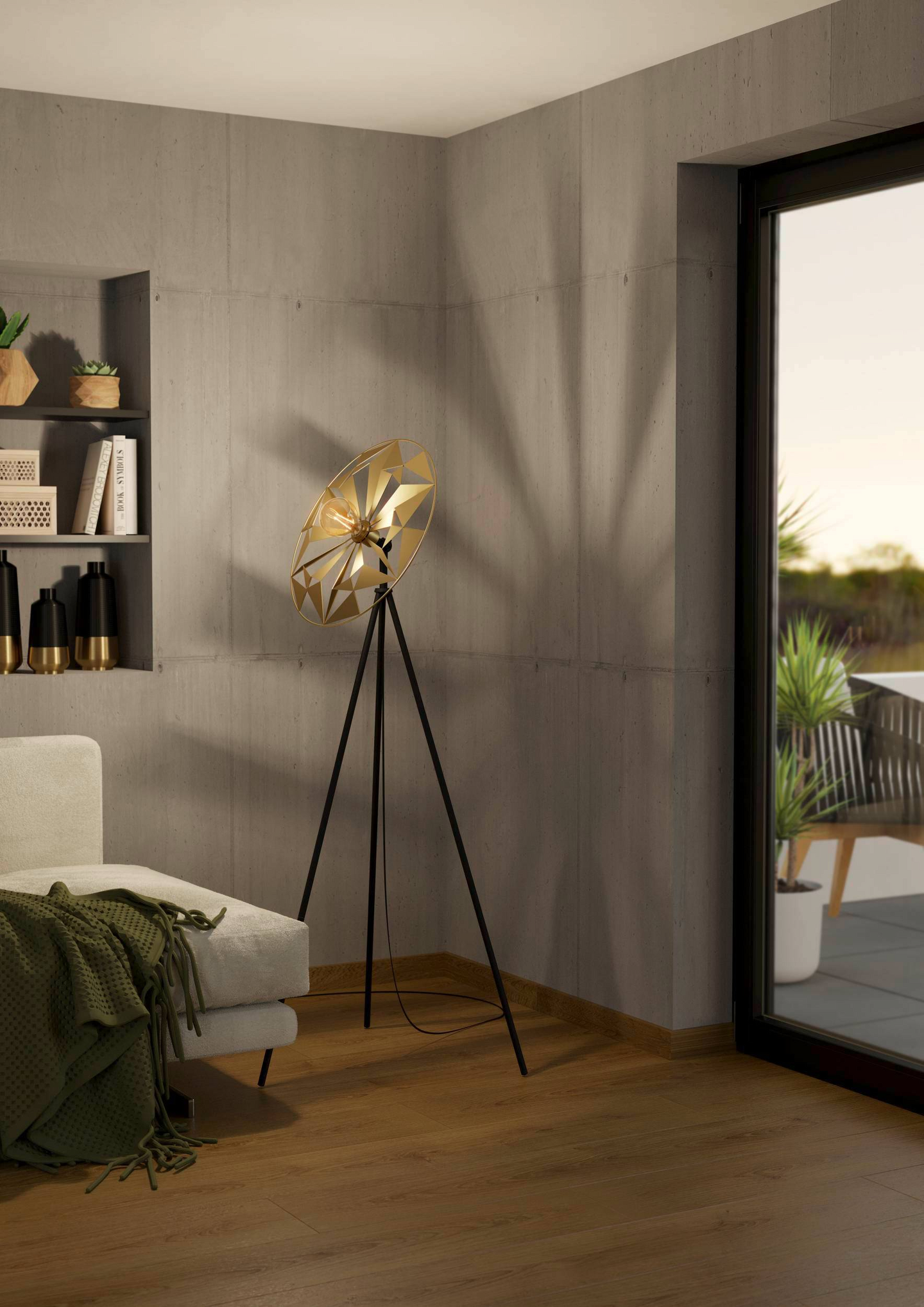 Lattiavalaisin EGLO Castanuelo 40W 50x27x152cm kulta/musta