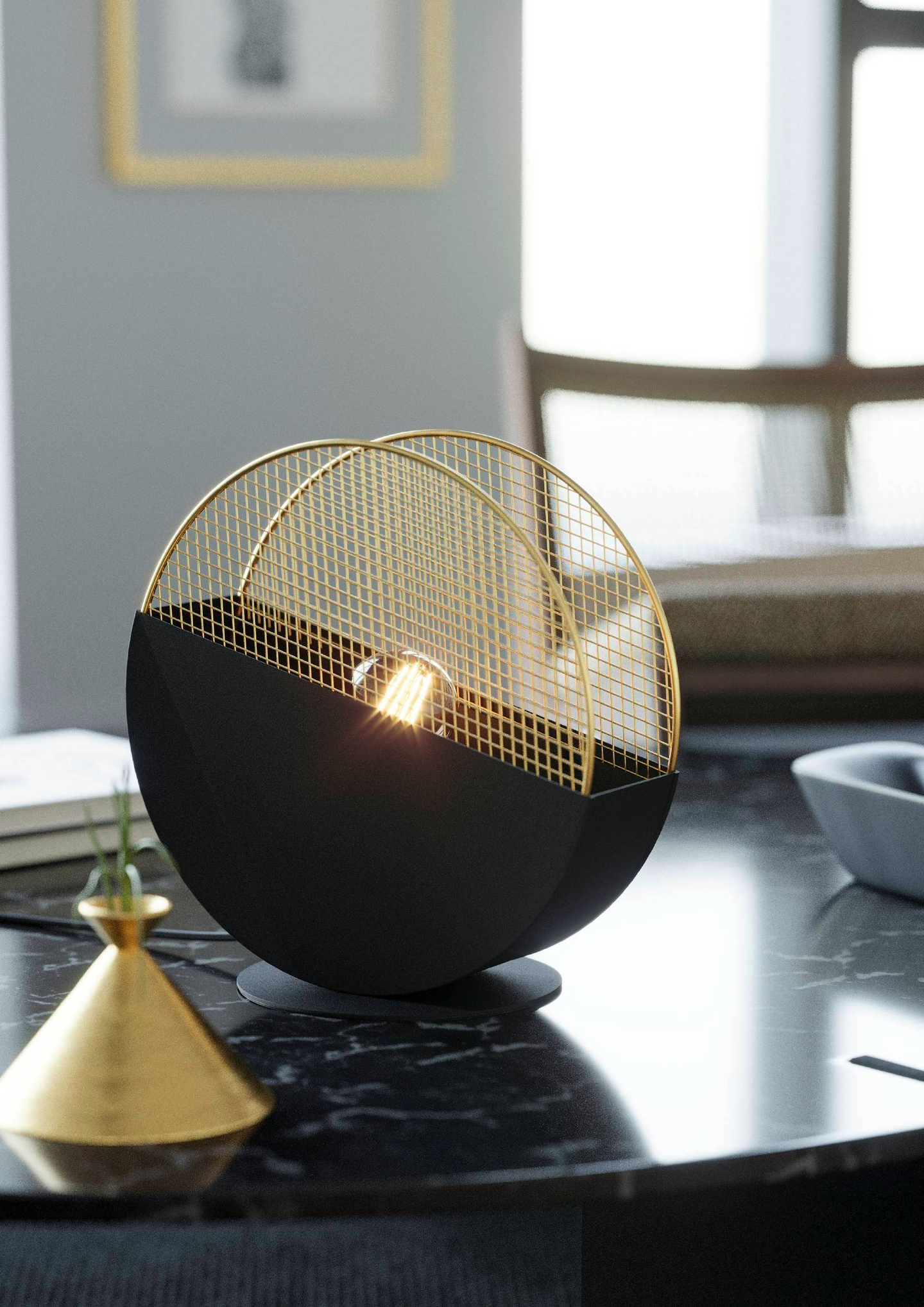 Pöytävalaisin EGLO Mumbles 40W 28x9x28,5cm musta/kulta