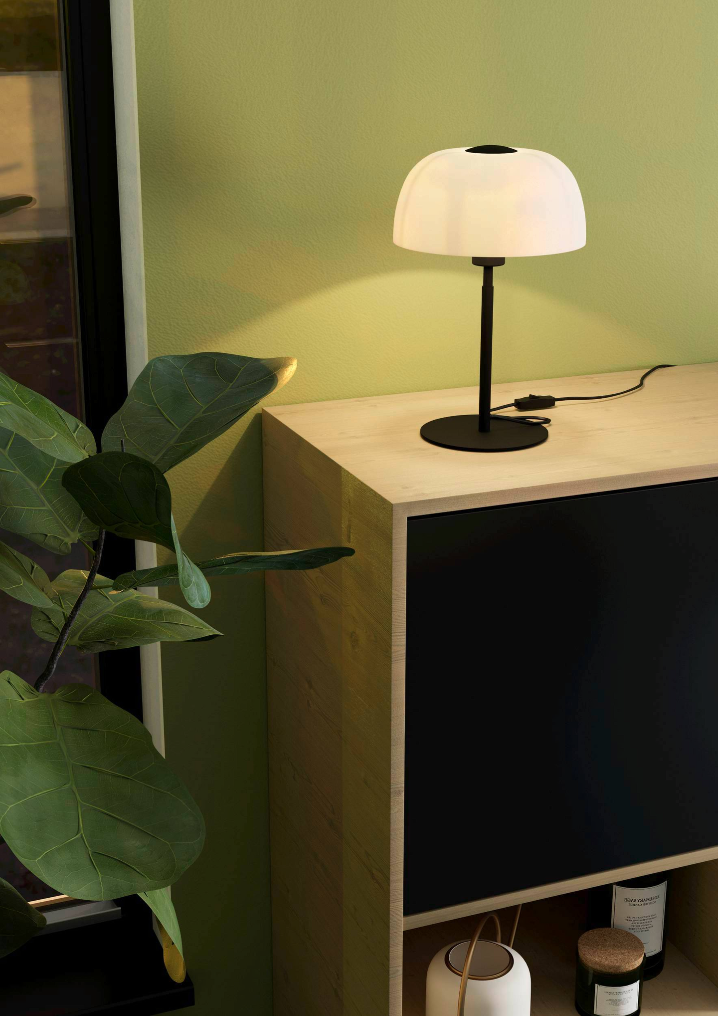 Pöytävalaisin EGLO Solo 2 40W 26x41,5cm valkoinen/musta