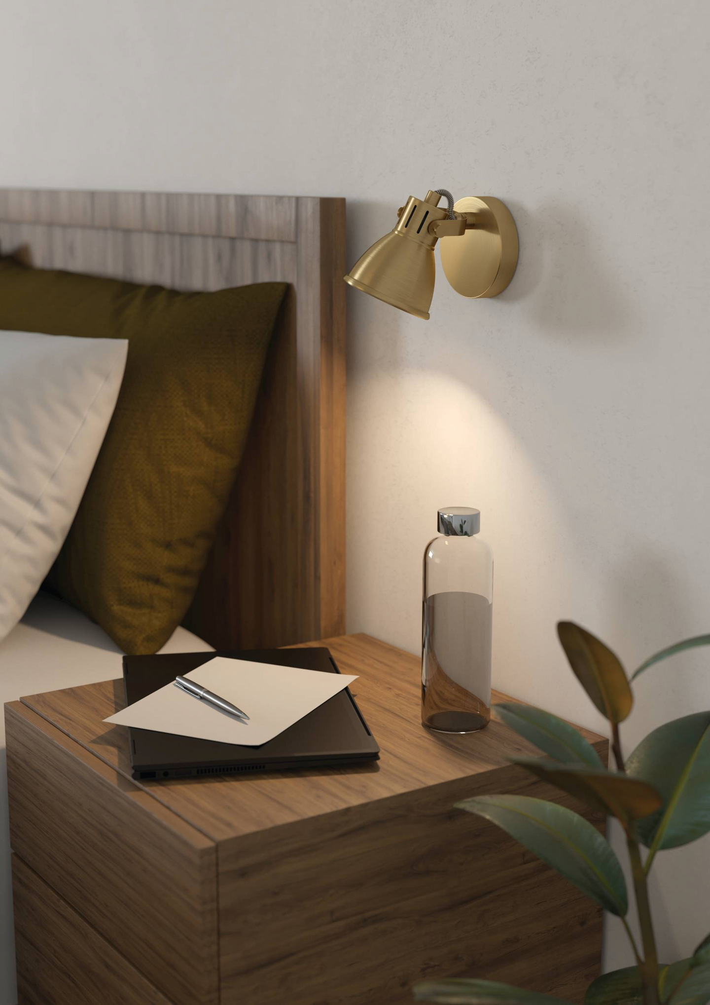 Spottivalaisin EGLO Seras led 3W 10cm harjattu messinki/kulta