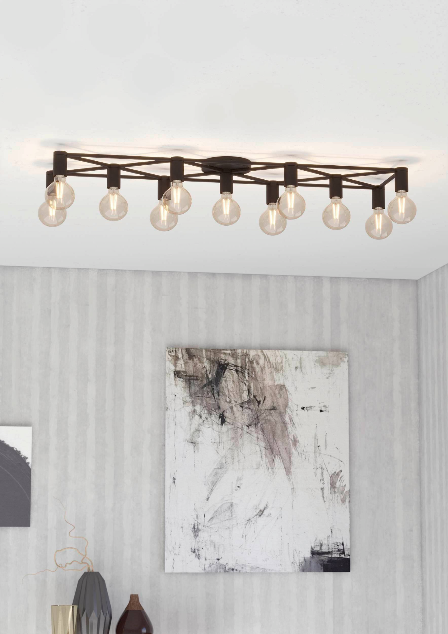 Kattovalaisin EGLO Speke 11-osainen 11x40W 156x31cm musta