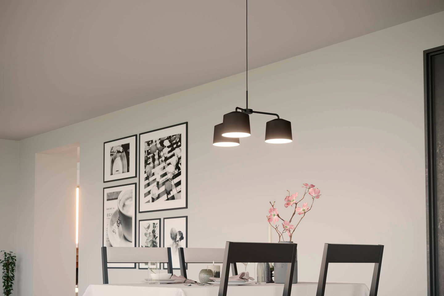 Riippuvalaisin EGLO Caguanes 3x40W Ø66,5cm musta/valkoinen