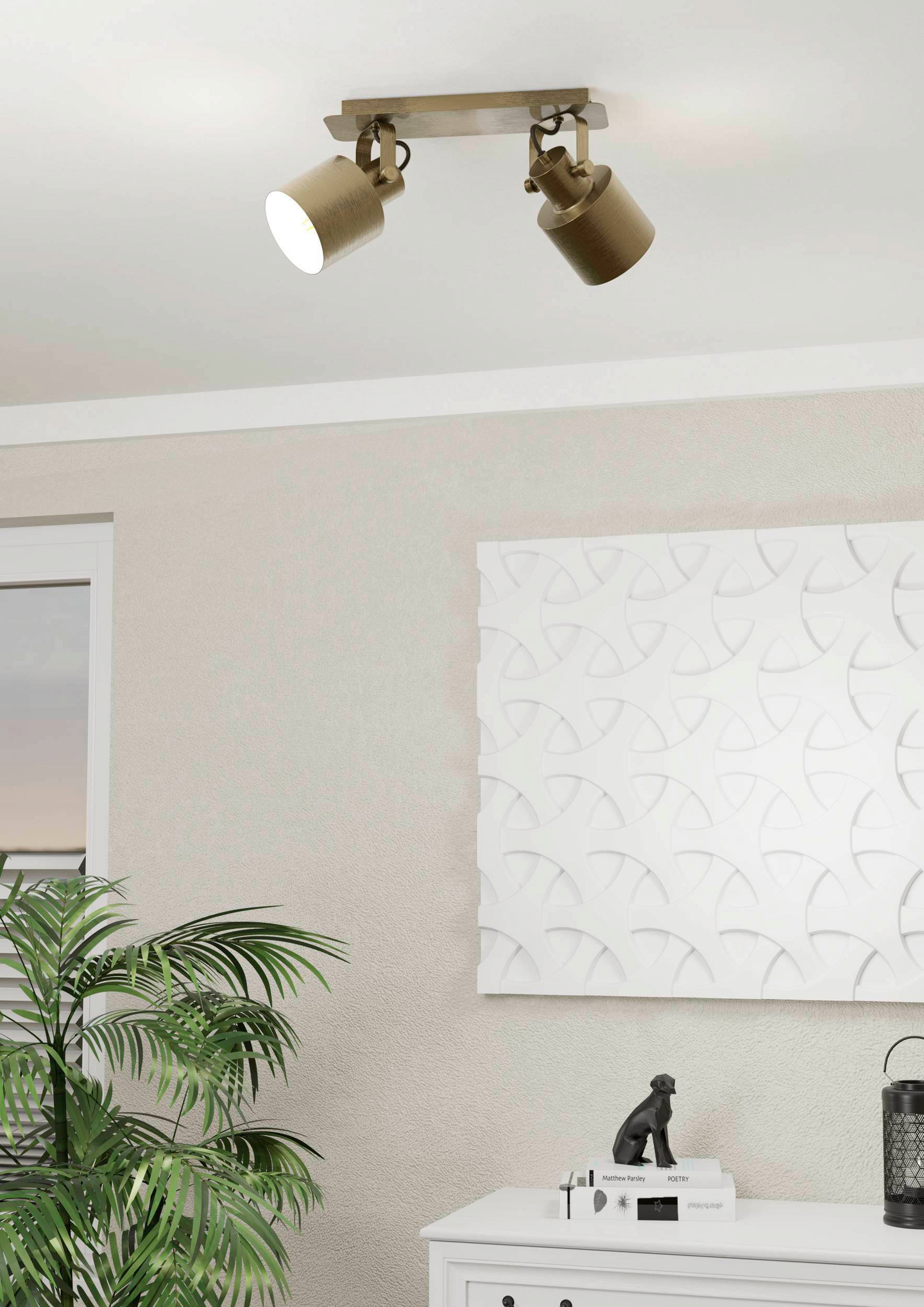 Spottivalaisin EGLO Southery 2-osainen 2x40W 47x11cm harjattu kulta/valkoinen