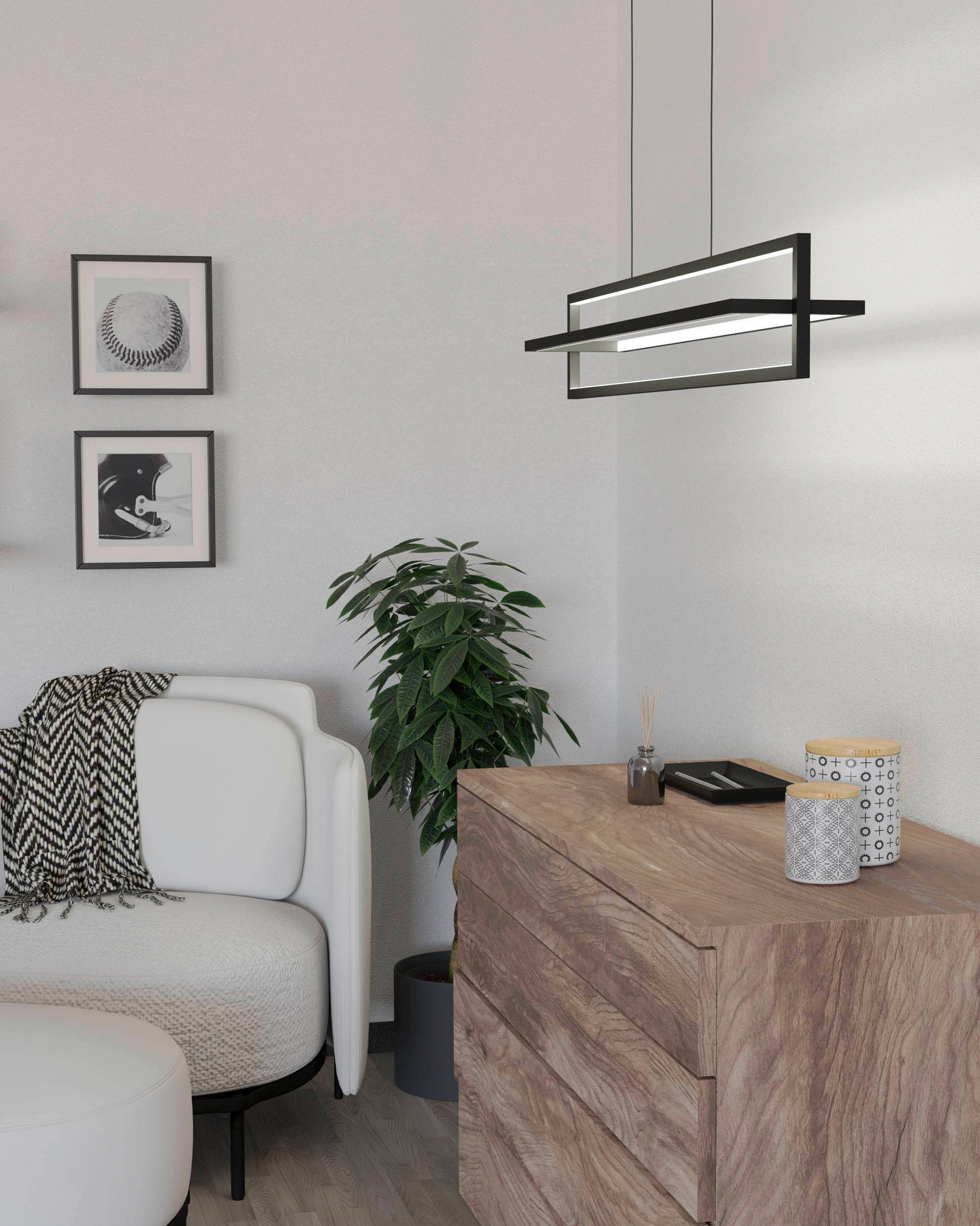 Riippuvalaisin EGLO Siberia led 34W 78x16cm musta/valkoinen