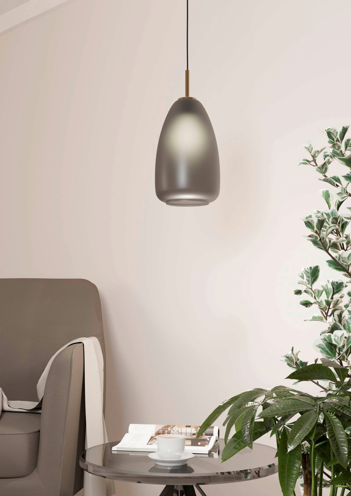 Riippuvalaisin EGLO Alobrase 40W 20cm mattaharmaa/harjattu messinki