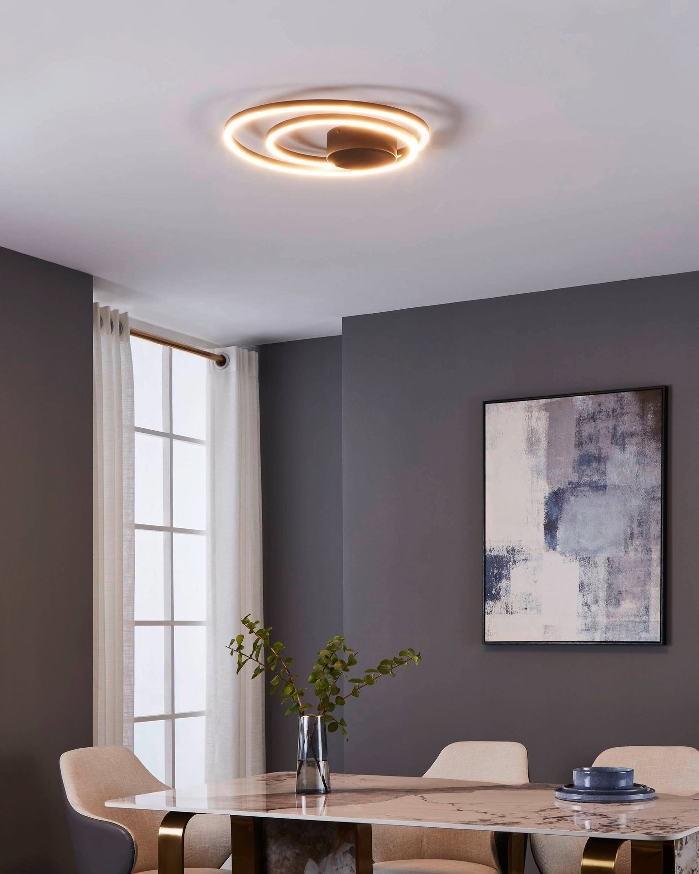 Kattovalaisin EGLO Ruotale led 36W 45cm musta/valkoinen