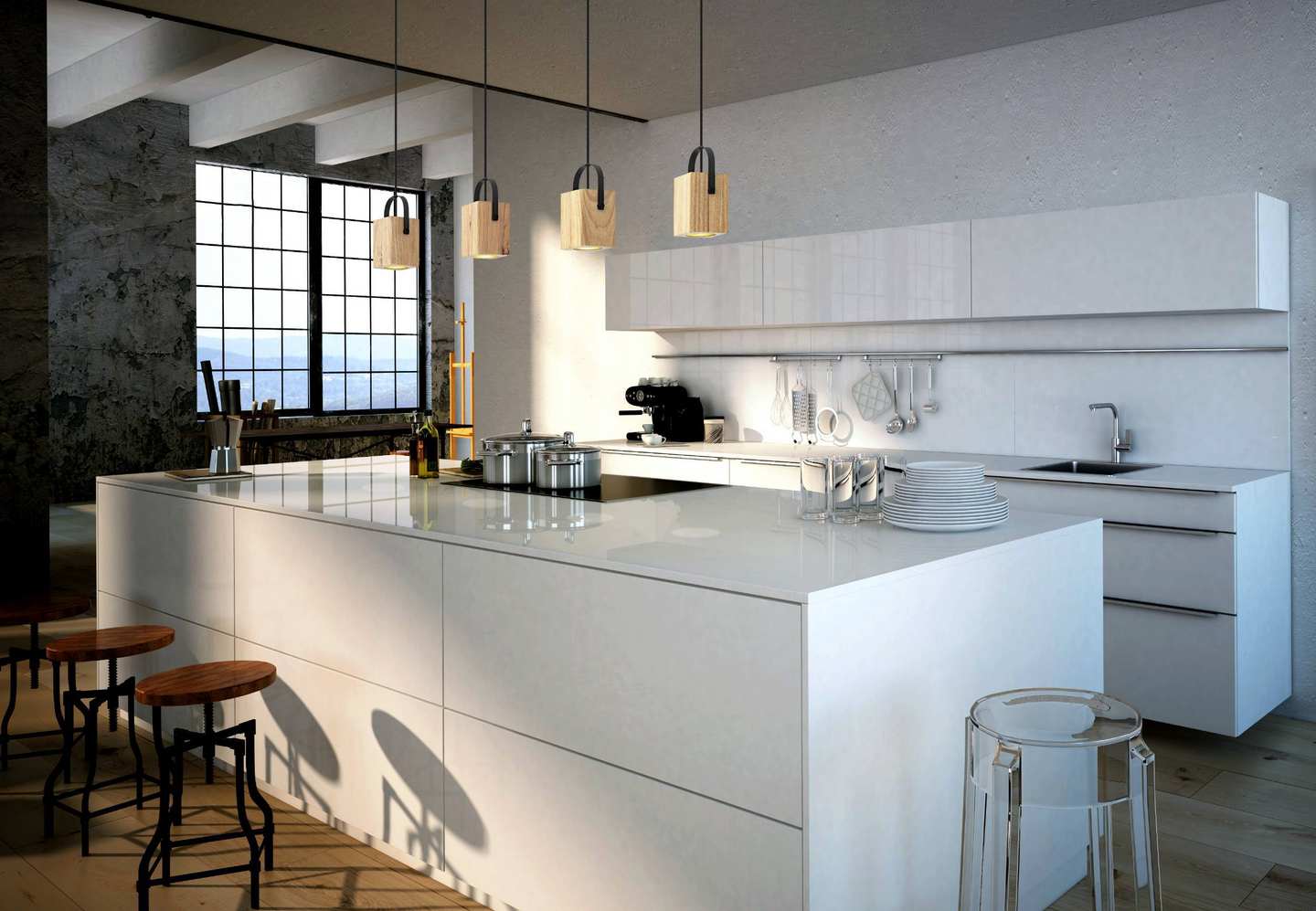 Riippuvalaisin EGLO Ayles led 4-osainen 4x3W 93x8,5cm puu/musta