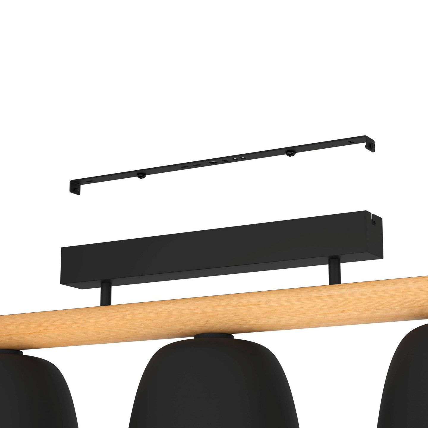 Kattovalaisin EGLO Sherburn 3-osainen 3x40W 80x20cm musta/puu