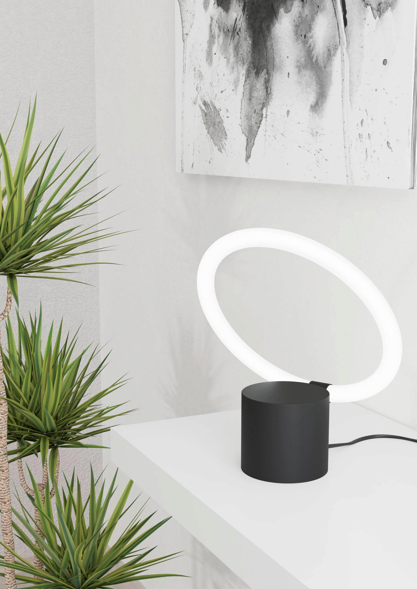 Pöytävalaisin EGLO Caranacoa led 11,5W 26x26x5cm musta/valkoinen