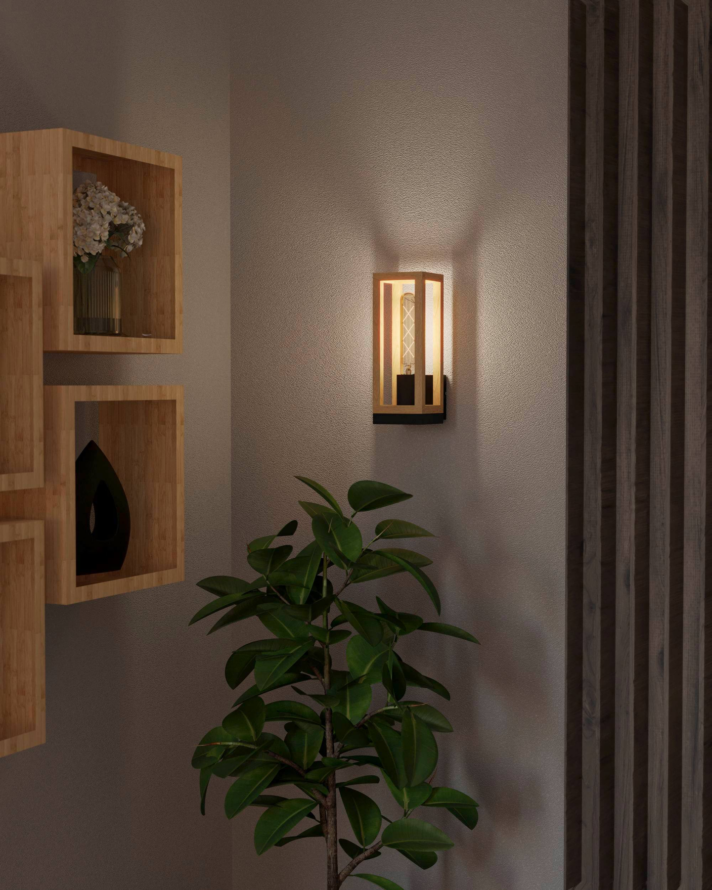 Seinävalaisin EGLO Nafferton 40W 10x28cm puu/musta