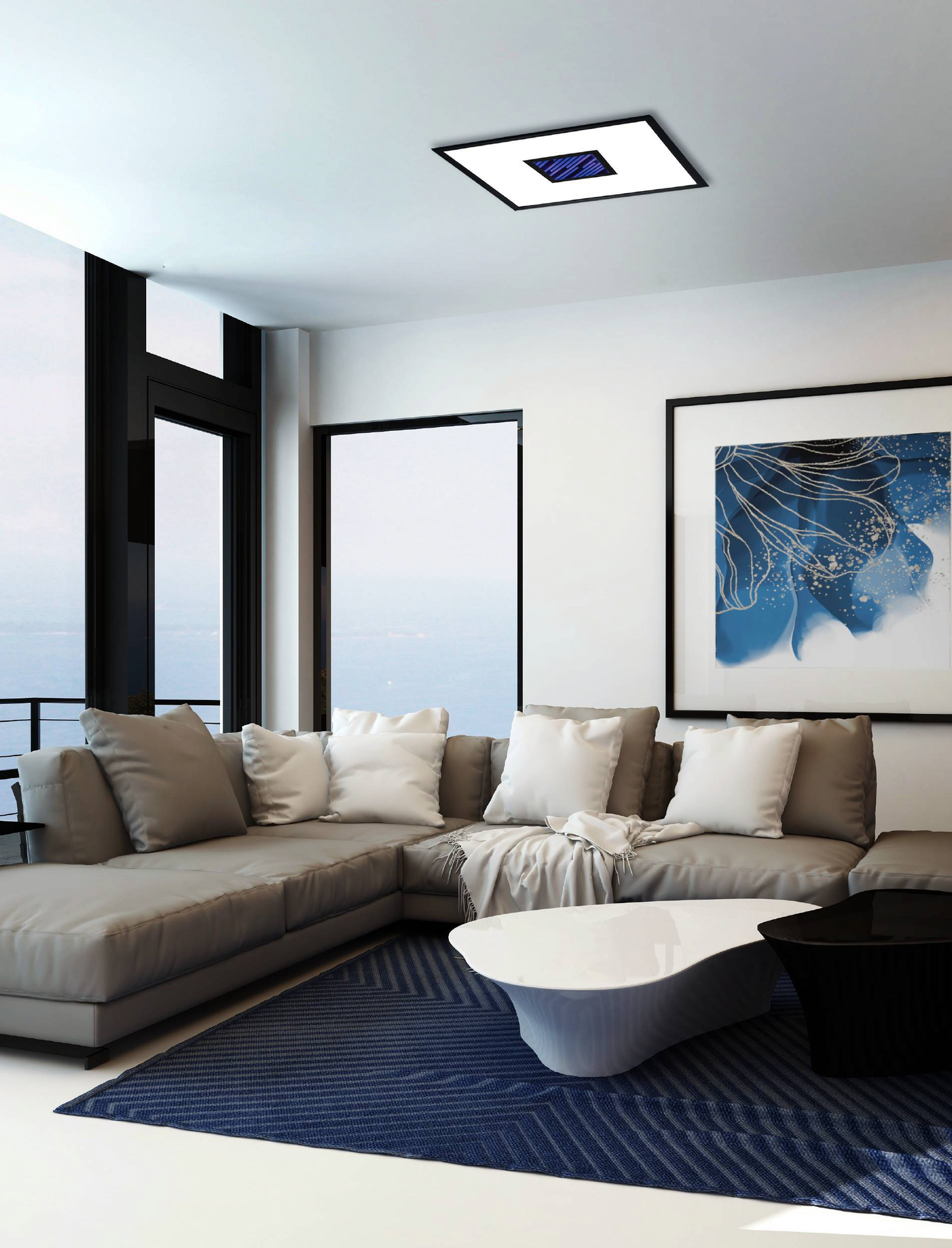 Plafondi EGLO Bordonara led 21,5W 45x45cm musta/valkoinen